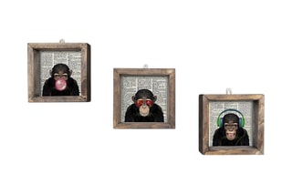 3 tableaux en pin - 15 x 15 cm - Impression UV