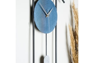 Horloge murale -  75 x 30 cm - Bleu et gris