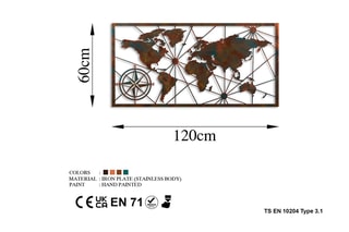 Décoration murale - Marron et gris - 120 x 60 cm