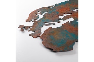 Décoration murale World Map Medium - 2 - Bleu et orange - 150 x 59 cm