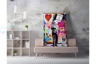 Tableau Einstein "L'amour est la réponse" - Banksy - 50 x 70 cm - Reproduction