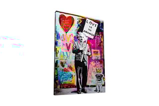 Tableau Einstein "L'amour est la réponse" - Banksy - 50 x 70 cm - Reproduction