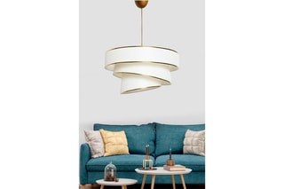Suspension Couper - Blanc et doré - 60 W
