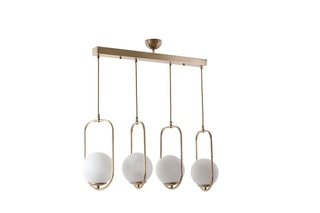 Suspension Ahu - Doré et blanc - 4 x 60 W