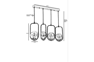 Suspension Ahu - Doré et blanc - 4 x 60 W