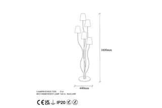 Lampadaire Fazli - Doré - 5 x 40 W