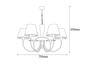 Suspension - Blanc et doré - 6 x 40 W