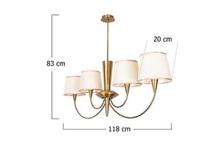 Suspension Pardo - Doré et blanc - 4 x 40 W