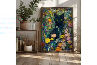 Peinture décorative encadrée en MDF Hippolyte - 50 x 70 cm