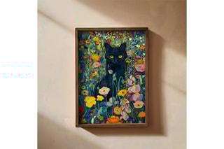 Peinture décorative encadrée en MDF Hippolyte - 50 x 70 cm