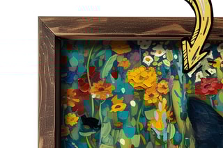 Peinture décorative encadrée en MDF Hippolyte - 50 x 70 cm