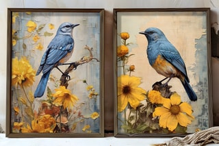 2 tableaux - 35 x 47 cm 
