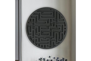 Décoration murale en épicéa - 33 x 33 x 2 cm - Noir