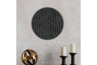 Décoration murale en épicéa - 33 x 33 x 2 cm - Noir