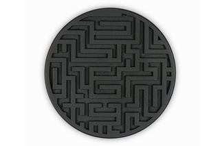 Décoration murale en épicéa - 33 x 33 x 2 cm - Noir