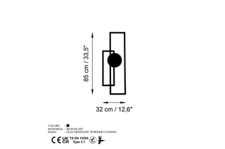 Décoration murale - Noir - 32 x 85 x 1,5 cm