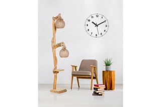 Lampadaire Yildo - Noir et doré - 2 x 60 W