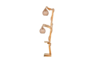 Lampadaire Yildo - Noir et doré - 2 x 60 W