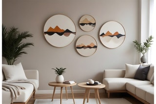 4 tableaux en bois - 45 x 45 cm / 36 x 36 cm / 27 x 27 cm / 18 x 18 cm