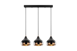 Suspension Yildo - Noir et cuivré - 3 x 40 W