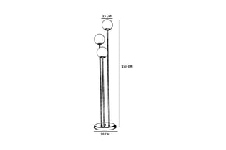 Lampadaire AYD - Noir - 3 x 60 W