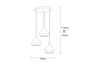 Suspension Yildo - Noir - 3 x 40 W