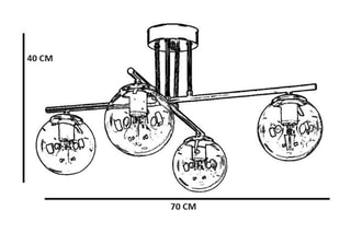 Suspension Oslo 4 - Doré - 4 x 60 W