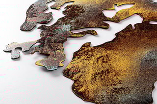 Décoration murale Wold Map Medium 3 - 150 x 59 cm - Marron