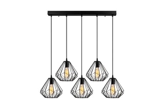 Suspension Diamond - Noir - 5 x 100 W