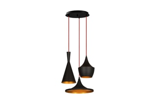 Suspension Elmas - Noir et cuivré - 3 x 100 W