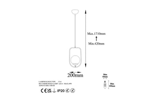Suspension Skew - Doré - 40 W