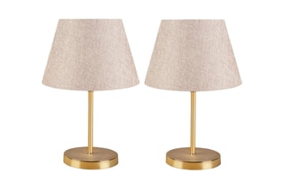 2 lampes à poser Ayd - Crème et doré - 2 x 60 W