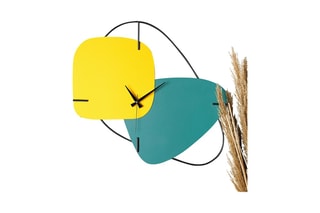 Horloge murale Brazil - 58 x 55 cm - Jaune et vert