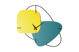 Horloge murale Brazil - 58 x 55 cm - Jaune et vert