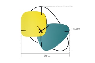 Horloge murale Brazil - 58 x 55 cm - Jaune et vert