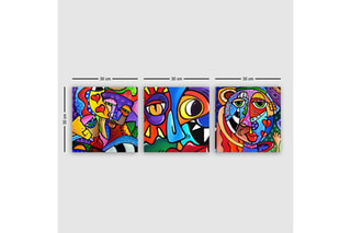 3 tableaux -  30 x 30 cm
