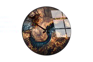 Horloge - 40 cm - Marron et bleu foncé