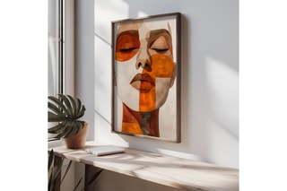 Peinture décorative encadrée en MDF Marguerite2 - 50 x 70 cm