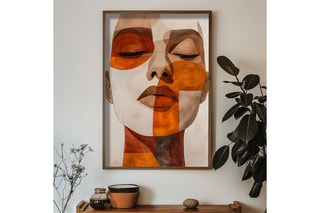 Peinture décorative encadrée en MDF Marguerite2 - 50 x 70 cm