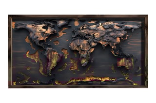 Peinture décorative encadrée en MDF Chloé2 - 120 x 60 cm