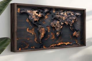 Peinture décorative encadrée en MDF Chloé2 - 120 x 60 cm