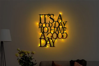 Décoration murale LED Its A Good Day - Noir - 70 x 61 cm
