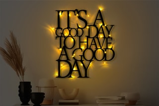 Décoration murale LED Its A Good Day - Noir - 70 x 61 cm