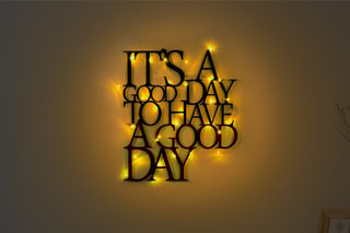 Décoration murale LED Its A Good Day - Noir - 70 x 61 cm