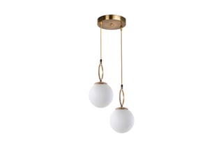 Suspension Morino - Blanc et doré - 2 x 60 W