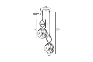 Suspension Morino - Blanc et doré - 2 x 60 W