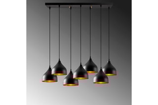 Suspension Tattoo - Noir et doré - 7 x 60 W