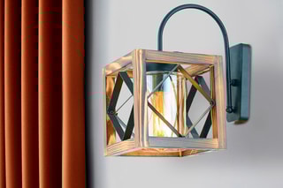 Applique en bois de charme Zikzak - Naturel et noir - 60 W