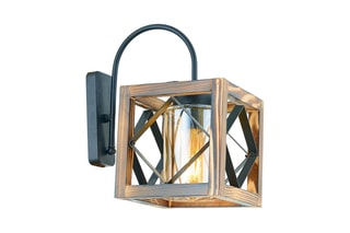 Applique en bois de charme Zikzak - Naturel et noir - 60 W