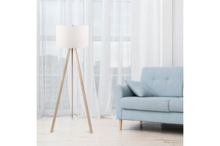 Lampadaire en bois - Naturel - 60 W